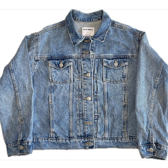 Old Navy Classic Light Blue Jean Denim Jacket size L - Picture 4 of 5